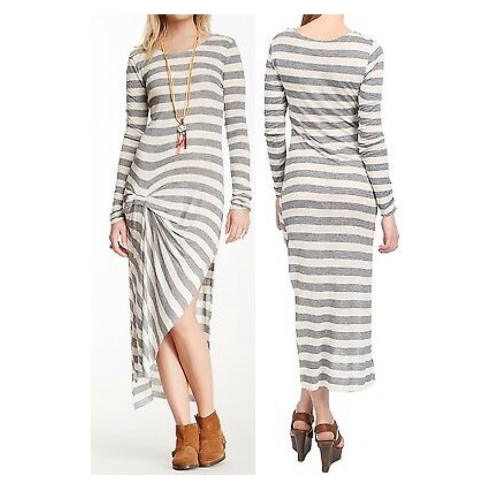 Free People Go Lightly Stripe Midi Dress. Sz XS